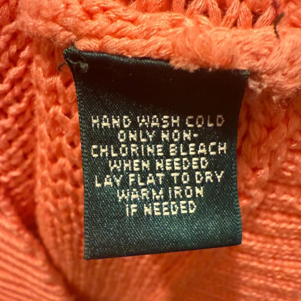 Lauren Ralph Lauren Coral Knit Sweater Vest_XL (Fits M)_rich coral /persimmon - Picture 5 of 9